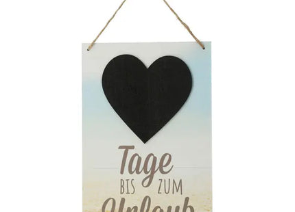 Holztafel zum Beschriften 'Urlaub', 20x30 cm – Dekoratives Schild | Rustikale Nachrichtentafel TK Gruppe® Grosshandel 