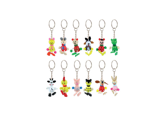 Holztiere, 5 cm, 12 Er-Set in verschiedenen Designs - Pädagogische Spielfiguren für Kinder TK Gruppe® Grosshandel 