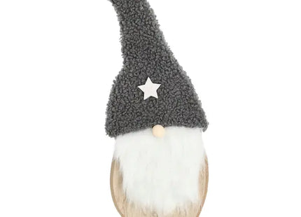 Holzwichtel mit Zipfelmütze auf Fuß, 32 cm hoch – Rustikale, charmante Dekofigur TK Gruppe® Grosshandel 