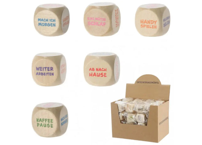 Holzwürfel JOB-Entscheidungshilfe, ca. 3x3cm, Karriere-Würfel TK Gruppe® Grosshandel 