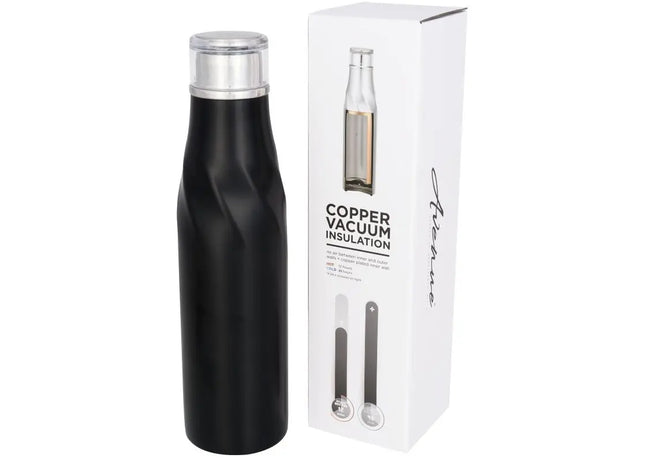 Hugo 650 ml selbstversiegelnde Kupfer-Vakuum Isolierflasche – Schwarze Thermoflasche TK Gruppe® Grosshandel 