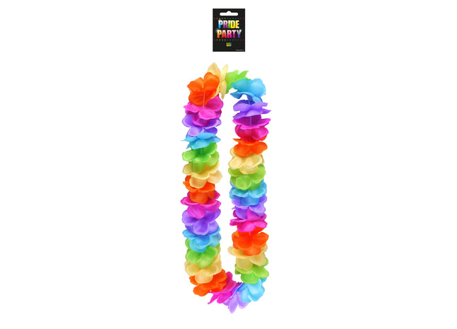 Hula Lei Kette 100cm mit 9cm Blütenblättern - Farbenfroher Blumenschmuck für Feste und Feiern TK Gruppe® Grosshandel 