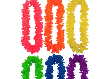 Hula-Lei-Kette, 100 cm, mit 9 cm Blumenblättern in 6 verschiedenen Farben – perfekt für Partys TK Gruppe® Grosshandel 