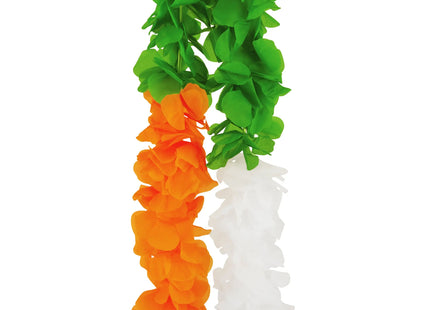 Hula Lei Kette, irische Trikolore, 100 cm lang mit 9 cm Blumenblättern – Partyzubehör & Dekoration TK Gruppe® Grosshandel 