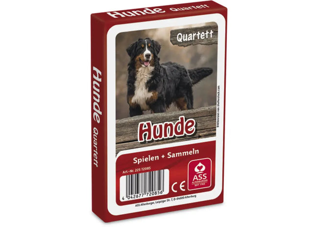 Hunde-Quartett Spiel, 33 Blatt in eleganter Faltschachtel - Entdecke Hunderassen spielerisch TK Gruppe® Grosshandel 