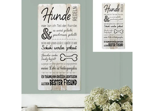 Hundegebote Kunstposter - 30x60 cm Regeln für Hundehalter Leitbild TK Gruppe® Grosshandel 