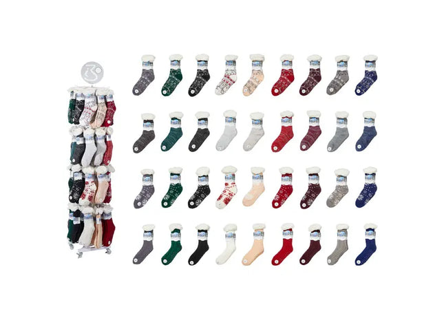 Hüttensocken-Display, 36 Stück auf drehbarem Bodenständer - Ideal für Verkauf & Zuhause TK Gruppe® Grosshandel 