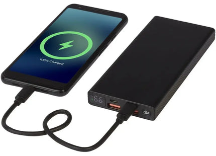 Hybrid 10.000mAh 22,5W Alu PD Powerbank - Schnellladefunktion - Schwarz TK Gruppe® Grosshandel 