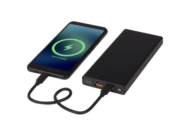 Hybrid 10.000mAh 22,5W Alu PD Powerbank - Schnellladefunktion - Schwarz TK Gruppe® Grosshandel 