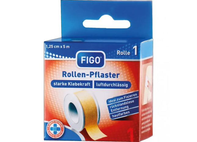 Hygienischer Hautfarbener Verband, 1,25cm x 5m - Nahtloser Wundschutz TK Gruppe® Grosshandel 