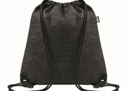 INDICO Dunkelgrauer Kordelzugbeutel aus RPET-Filz - Nachhaltige Tasche für stilvolle Aufbewahrung TK Gruppe® Grosshandel 