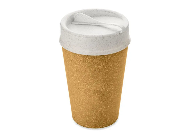 ISO TO GO Thermobecher 400 ml – natürliche Holzoptik & organisches Weiß für stilvolles Trinken TK Gruppe® Grosshandel 