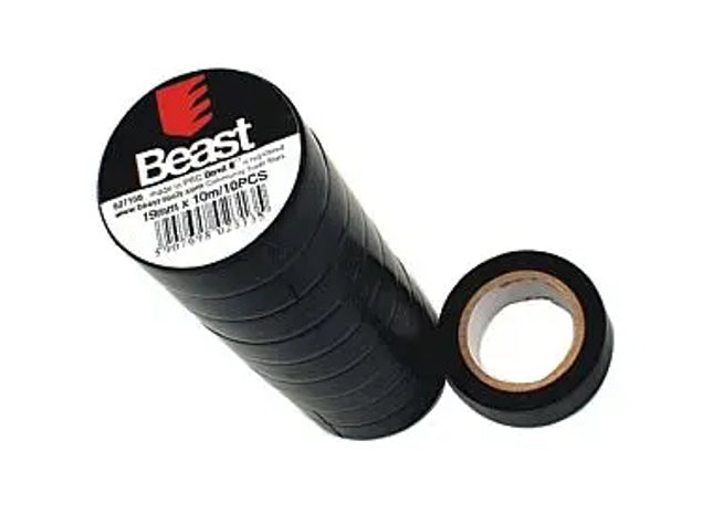 ISOLIERBANDERSATZ SCHWARTZ: Hochwertiger Schwarz-Isolierband-Set - Sortiment an schwarzen Elektrobändern zur Kennzeichnung von Drähten und Kabeln TK Gruppe® Grosshandel 