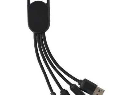 Idris 4-in-1 Ladekabelset - Universalanschlüsse, Schwarz TK Gruppe® Grosshandel 