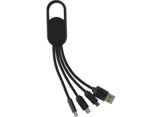 Idris 4-in-1 Ladekabelset - Universalanschlüsse, Schwarz TK Gruppe® Grosshandel 