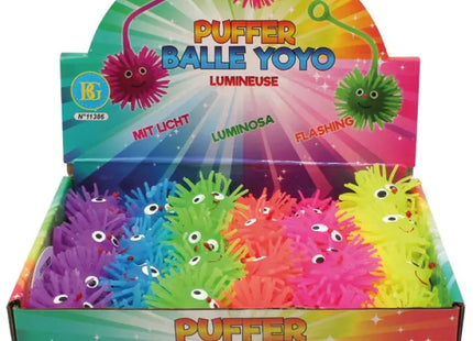 Illuminated LED Stress Relief Ball Jo Jo, 20x5cm, Display of 24 - Calming Light-Up Stress Toy TK Gruppe® Grosshandel 