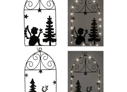 Illuminierte Fensterdekoration, 2er-Set, ca. 25x45cmH - Stilvolles Licht für Zuhause oder Veranstaltungen TK Gruppe® Grosshandel 