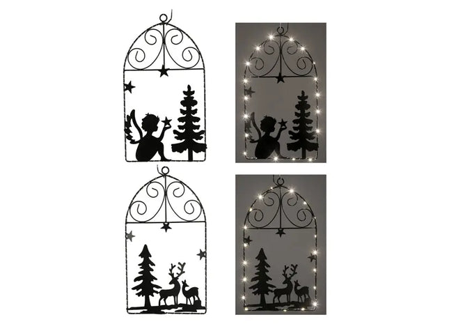 Illuminierte Fensterdekoration, 2er-Set, ca. 25x45cmH - Stilvolles Licht für Zuhause oder Veranstaltungen TK Gruppe® Grosshandel 