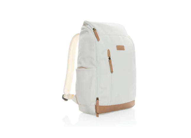 Impact AWARE™ 16 oz. Recycelter Canvas 15 Laptop-Rucksack – Off White, Umweltfreundlich und Stilvoll TK Gruppe® Grosshandel 