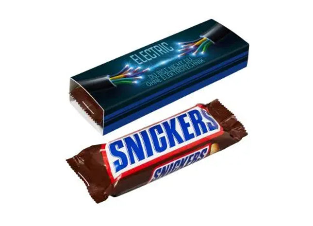 Individueller SNICKERS Riegel mit Logo-Druck - Energiekick nach Maß TK Gruppe® Grosshandel 