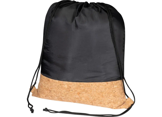 Innovativer Gymbag mit Korkboden aus Schwarzem Polyester TK Gruppe® Grosshandel 