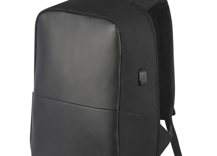 Innovativer Schwarzer Rucksack mit USB – Ideal für Technikliebhaber TK Gruppe® Grosshandel 