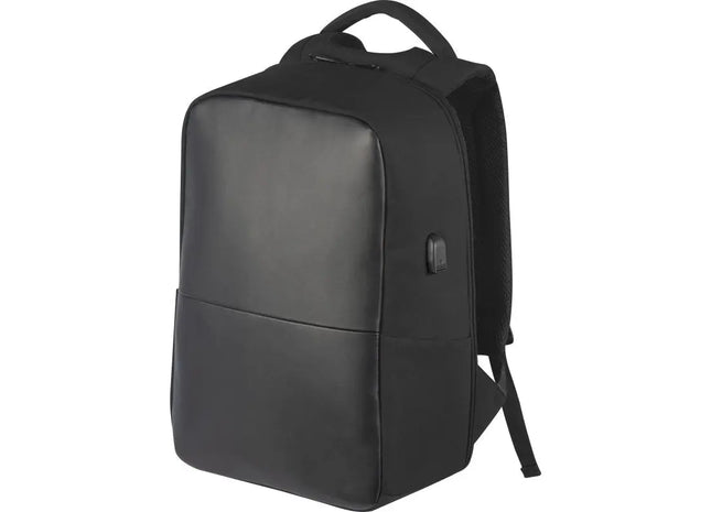 Innovativer Schwarzer Rucksack mit USB – Ideal für Technikliebhaber TK Gruppe® Grosshandel 