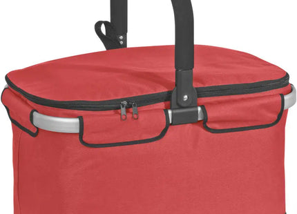 Innovativer roter Einkaufskorb mit Kühlfach und Aluminiumhenkeln TK Gruppe® Grosshandel 