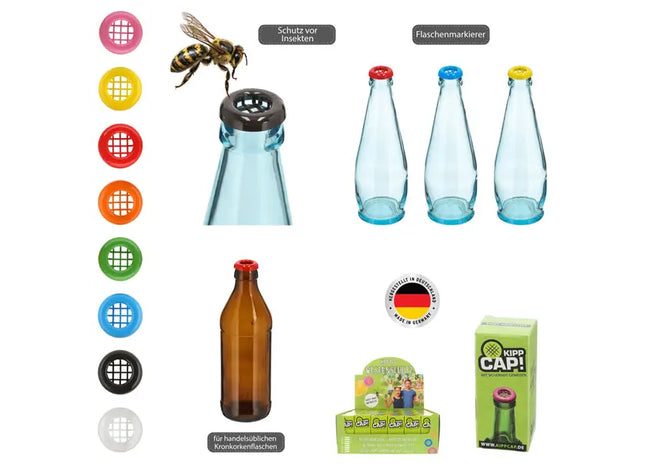 Insect Guard Bottle Tops - Protective Mesh Caps, Multipack of 8 TK Gruppe® Grosshandel 
