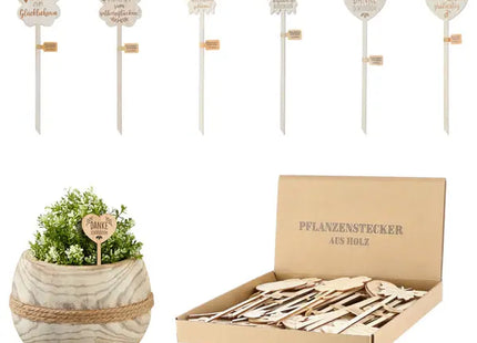 Inspirierende Pflanzstecker mit Sprüchen, 6er-Set, Höhe 27cm TK Gruppe® Grosshandel 