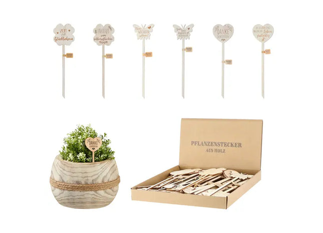 Inspirierende Pflanzstecker mit Sprüchen, 6er-Set, Höhe 27cm TK Gruppe® Grosshandel 