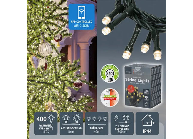 Intelligente LED-Lichterkette, 40 Meter, 400 LEDs - Optimale Beleuchtungslösung TK Gruppe® Grosshandel 