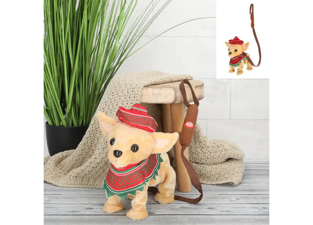 Interaktiver Chihuahua-Plüschhund mit Sound, 28x30cm | Beweglicher & Bellender Spielzeughund TK Gruppe® Grosshandel 