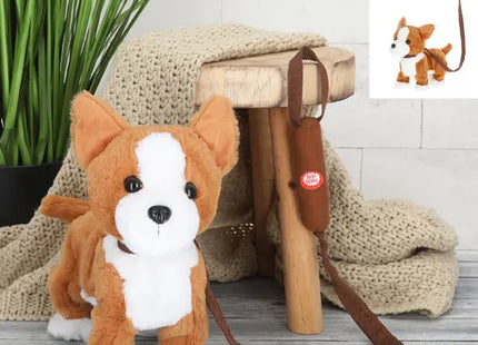Interaktiver Corgi-Plüschhund mit Sound, 30x26cm | Beweglicher & Bellender Spielzeughund TK Gruppe® Grosshandel 