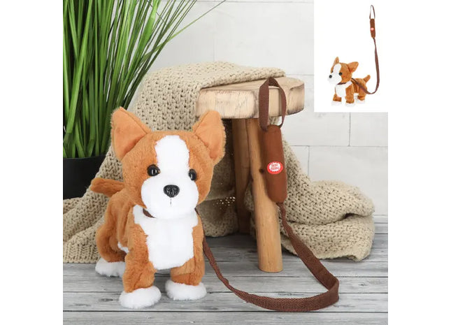 Interaktiver Corgi-Plüschhund mit Sound, 30x26cm | Beweglicher & Bellender Spielzeughund TK Gruppe® Grosshandel 