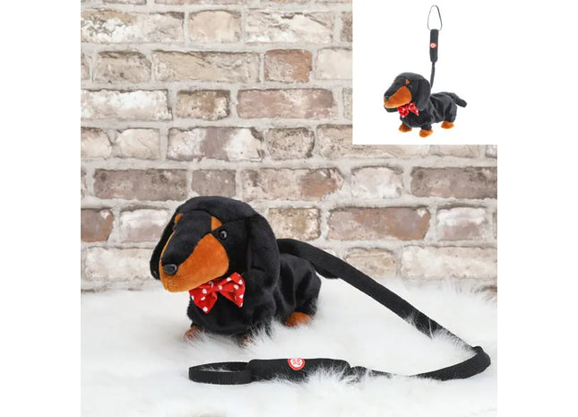 Interaktiver Dackel-Plüschhund mit Sound, 35x21cm | Beweglicher & Bellender Spielzeughund TK Gruppe® Grosshandel 