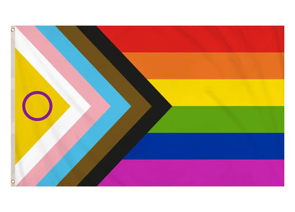 Intersex Progress Pride Flagge, 5Ft X 3Ft - Große Intersex Pride Flagge für Außen TK Gruppe® Grosshandel 