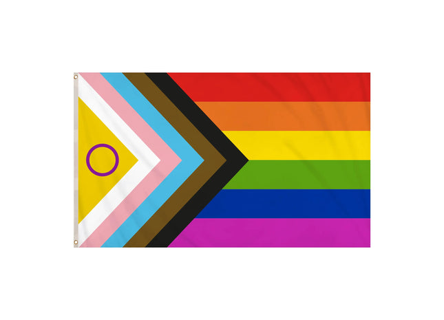 Intersex Progress Pride Flagge, 5Ft X 3Ft - Große Intersex Pride Flagge für Außen TK Gruppe® Grosshandel 