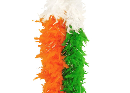 Irische Dreifarben-Federboa 150 cm – Bunte Karnevalsboa mit Glitzer TK Gruppe® Grosshandel 