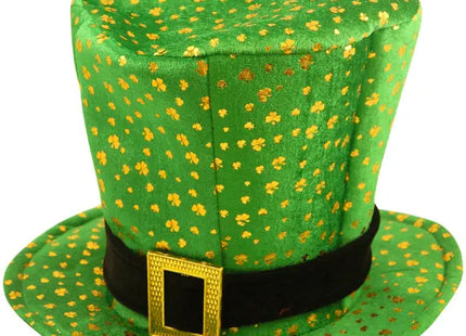 Irische Topper-Mütze für Erwachsene mit Schnalle und Kleeblatt | Grüner Hut zum St. Patrick's Day TK Gruppe® Grosshandel 