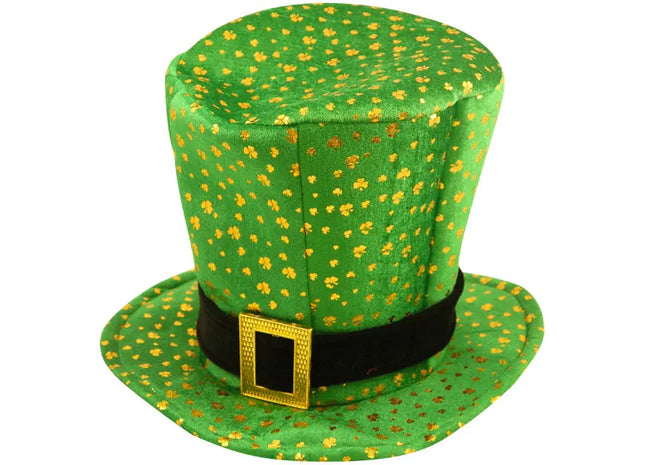 Irische Topper-Mütze für Erwachsene mit Schnalle und Kleeblatt | Grüner Hut zum St. Patrick's Day TK Gruppe® Grosshandel 
