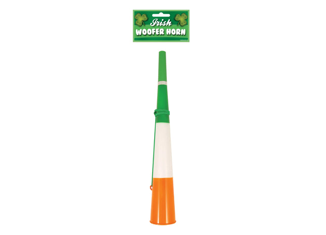 Irisches Dreiblatthorn, 38 cm, mit grünem Band, Partydekoration & Festivalzubehör TK Gruppe® Grosshandel 