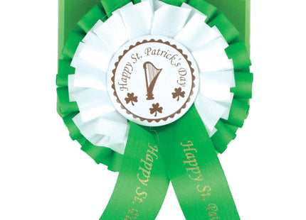 Irisches St. Patrick's Day Rosettenabzeichen, traditionelles grünes Kleeblatt-Design TK Gruppe® Grosshandel 
