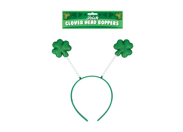 Irish Cloverleaf Head Bopper mit Pailletten – Partyzubehör für den St. Patrick's Day TK Gruppe® Grosshandel 