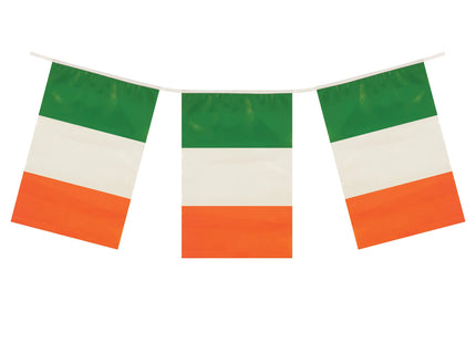 Irland-Flaggenkette, 10 m, 20 PVC-Flaggen, 20 x 31 cm, Wetterfest TK Gruppe® Grosshandel 