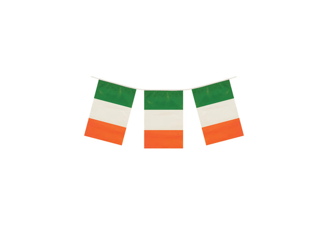 Irland-Flaggenkette, 10 m, 20 PVC-Flaggen, 20 x 31 cm, Wetterfest TK Gruppe® Grosshandel 
