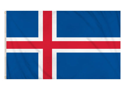 Island-Flagge 5 Fuß x 3 Fuß – Nationalflagge aus strapazierfähigem Polyester mit leuchtenden Farben TK Gruppe® Grosshandel 