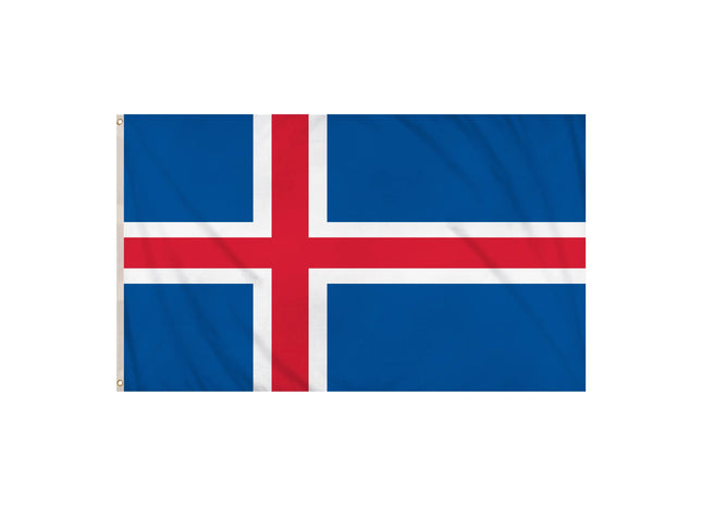 Island-Flagge 5 Fuß x 3 Fuß – Nationalflagge aus strapazierfähigem Polyester mit leuchtenden Farben TK Gruppe® Grosshandel 