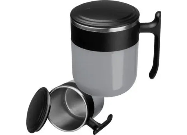 Isolierbecher Alessandria - Elegantes Silbergrau - Wärmeschutz-Trinkbecher TK Gruppe® Grosshandel 