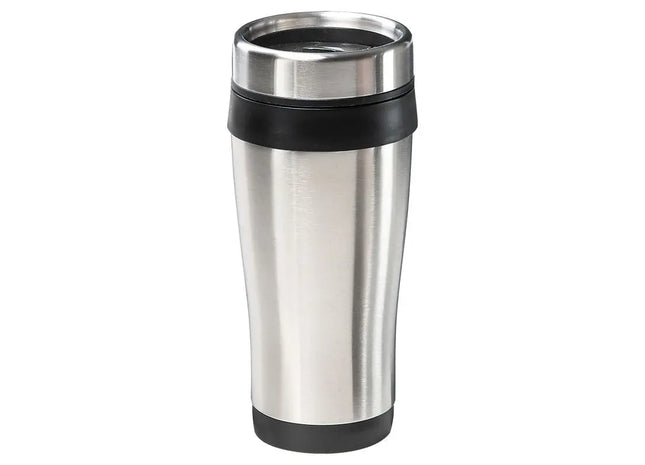 Isolierbecher Allan 400 ml - Silber-Schwarz - Doppelwandiger Thermobecher - Robust und Stilvoll TK Gruppe® Grosshandel 